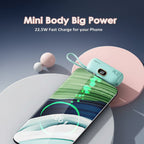 22.5W Mini Portable Charger Power Bank with 3 Output Ports, 5000Mah Fast Charging Battery Pack with LED Display