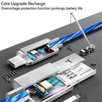 LED Light USB Charger Cable 3-in-1 Fast Charging